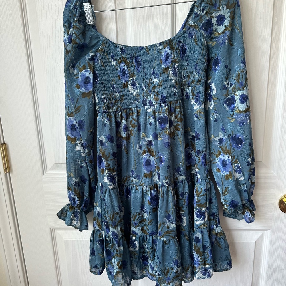 Marshalls Blue Floral Long Sleeve Dress